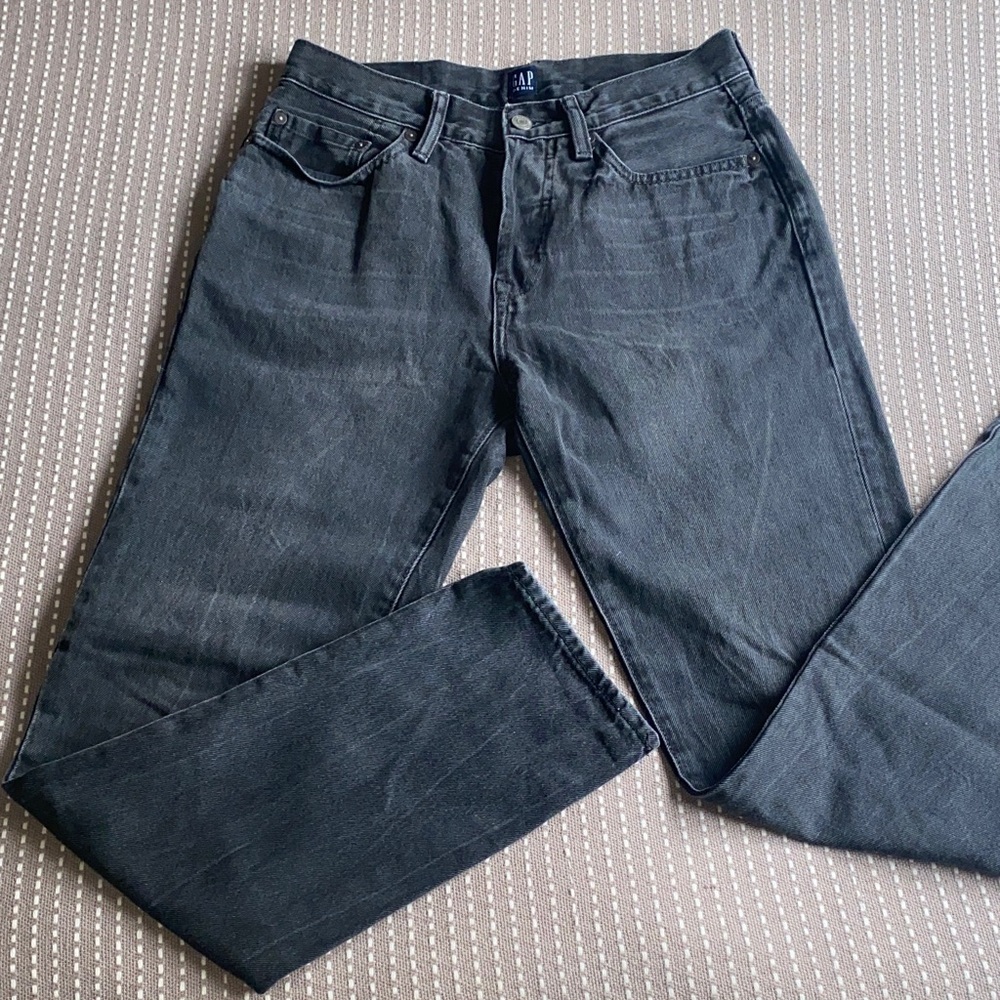 GAP Washed Black Straight Jeans